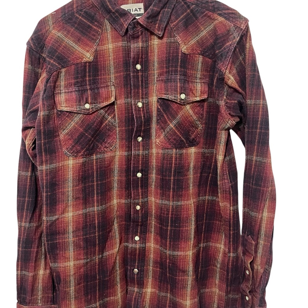 Ariat Men's Burgundy Plaid Button Down Shirt